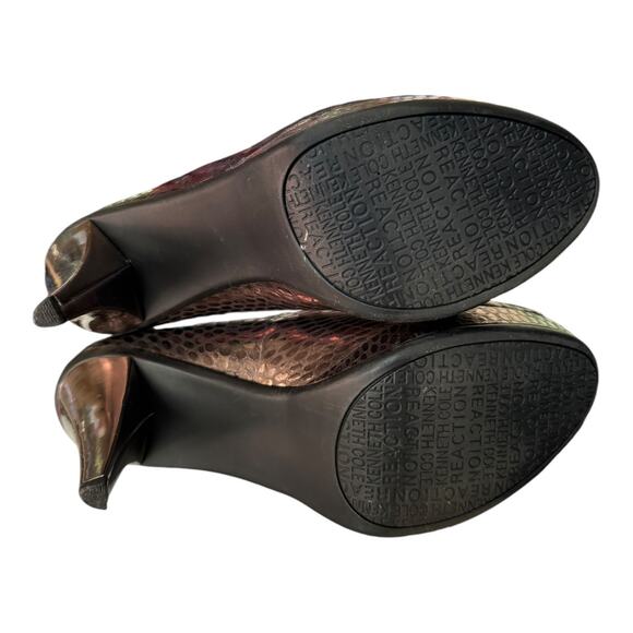 Kenneth Cole peep show python 4.75" heels with platform size 10 - Picture 10 of 12